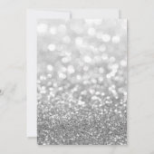 Chique afstudeerhoed, glas zilver bokeh afstuderen kaart (Achterkant)