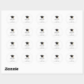 Chique afstudeerhoed One Smart Cookie afstudeercad Ronde Sticker (Vel)