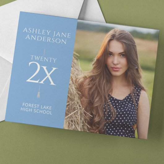 Chique Afstuderen Bord Blauw Foto Aankondiging