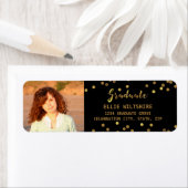 Chique Afstuderen foto Faux Gold Foil Confetti Etiket (Insitu)