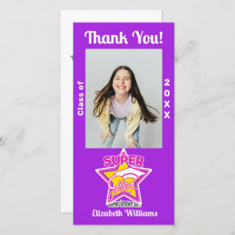 Chique Afstuderen Super Afstudeerder Roze Bewerkba Bedankkaart