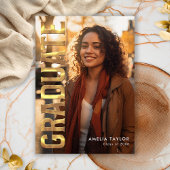 Chique Afstuderen Vet Goud Typografie Fotofeest Kaart