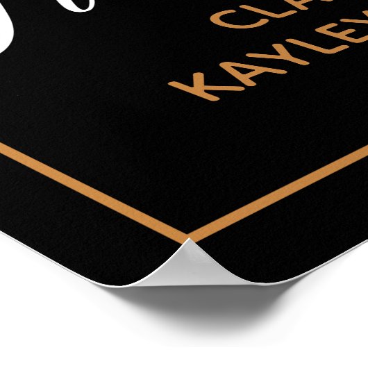 Chique Afstuderen Zwart Goud Aangepaste Afstuderen Poster (Hoek)