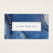 Chique agaat marmeren goud navyblauwe cadeaubon visitekaartje (Voorkant)