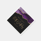 Chique Agate Geode Paars Goud 80ste Verjaardag Servet (Hoek)