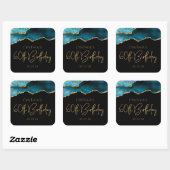 Chique Agate Geode Turquoise Goud 60e Verjaardagsf Vierkante Sticker (Vel)