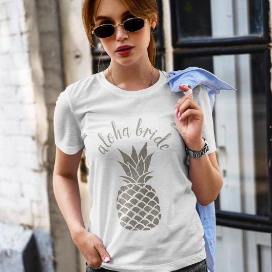 Chique Aloha Tribe Hawaïaanse Zilveren Ananas Brid T-shirt