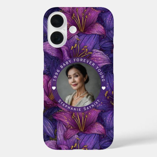 Chique Amaryllis Vrouwelijke Verjaardag Modern Case-Mate iPhone Case (Achterkant)