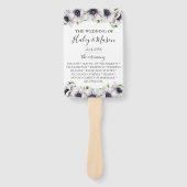 Chique Anemone Bloemen Trouwprogramma Hand Fan Handwaaier (Voorkant)