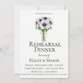 Chique Anemone Boeket repetitie diner uitnodiging (Voorkant)