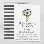 Chique Anemone Boeket repetitie diner uitnodiging (Voorkant / Achterkant)