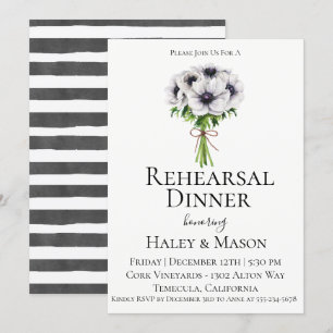 Chique Anemone Boeket repetitie diner uitnodiging