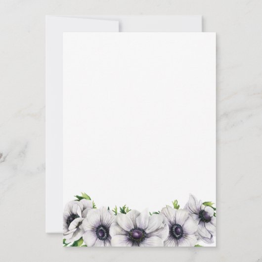 Chique Anemone bruiloft uitnodiging (Achterkant)