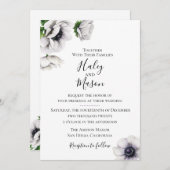 Chique Anemone bruiloft uitnodiging (Voorkant / Achterkant)