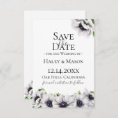 Chique Anemoon Bloemige Bewaar De Datum Aankondiging (Voorkant / Achterkant)