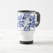 Chique Antieke Nederlandse Delfts Blauwe Bloempatr Reisbeker (Voorkant rechts)