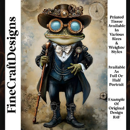 Chique Antropomorfe Steampunk Kikker R4F Découpage Tissuepapier