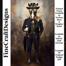 Chique Antropomorfe Steampunk Paard Q8F Decoupage
