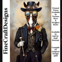 Chique Antropomorfe Steampunk Paard Q8H Decoupage