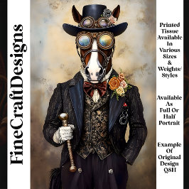 Chique Antropomorfe Steampunk Paard Q8H Decoupage Tissuepapier