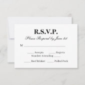 Chique antwoordkaart voor een zwart-witte bruiloft RSVP kaartje (Voorkant)