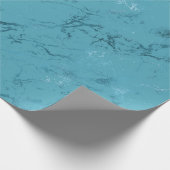 Chique Aqua Blauw Marmeren Bruiloft Cadeaupapier (Hoek)