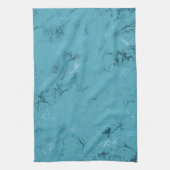 Chique Aqua Blauw Marmeren Bruiloft Theedoek (Verticaal)