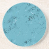 Chique Aqua Blauw Marmeren Bruiloft Zandsteen Onderzetter (Voorkant)