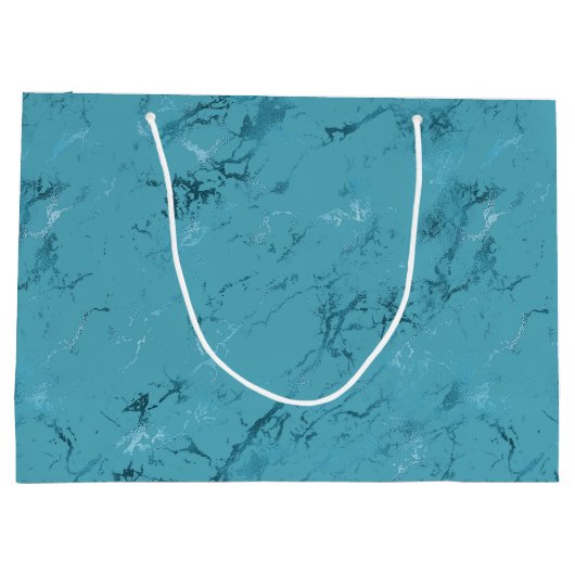 Chique Aqua Blauwe Marmeren Bruiloft Groot Cadeauzakje (Achterkant)
