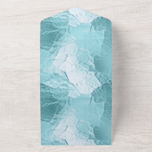 Chique Aqua Mint Blauw Glam All In One Uitnodiging (Buitenkant)