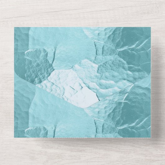 Chique Aqua Mint Blauw Glam All In One Uitnodiging (Achterkant)