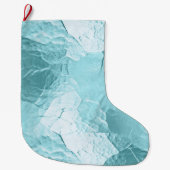Chique Aqua Mint Blauw Glam Grote Kerstsok (Voorkant)