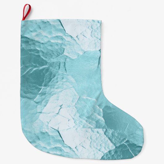 Chique Aqua Mint Blauw Glam Grote Kerstsok (Voorkant)