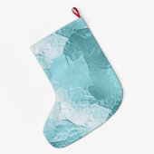 Chique Aqua Mint Blauw Glam Grote Kerstsok (Achterkant (Hangend))