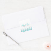 Chique Aqua Ombre Chevrons Vierkante Sticker (Envelop)