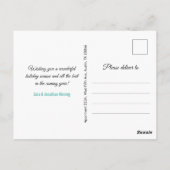 Chique aqua roze glitter Kerst nieuwjaar Briefkaart (Achterkant)