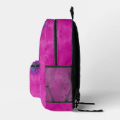Chique aqua roze iriserende glinsterend monogram bedrukte rugzak (Rechts)