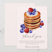 Chique aquarel pannenkoeken brunch & baby shower bedankkaart (Voorkant / Achterkant)