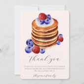 Chique aquarel pannenkoeken brunch & baby shower bedankkaart (Voorkant)