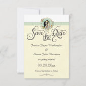 Chique Art Deco Bruid & Bruidegom 1920 Save The Da Save The Date (Achterkant)