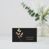 Chique Art Deco Gouden Bloem Gepersonaliseerd Visitekaartje (Staand voorkant)