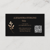 Chique Art Deco Gouden Bloem Gepersonaliseerd Visitekaartje (Achterkant)