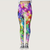 Chique Artsy Rainbow Bokeh Workout Leggings (Voorkant)