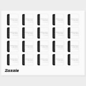 Chique B/W Retouradreslabel met zijaccent Vierkante Sticker (Vel)