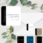 Chique B/W Retouradreslabel met zijaccent Vierkante Sticker