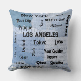 Chique baby blauw rustieke mega steden van de were kussen