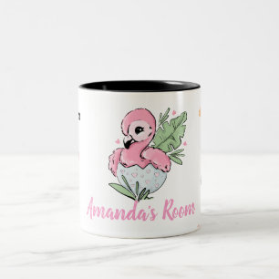 Chique Baby Flamingo, Sterren, Prinses Tweekleurige Koffiemok