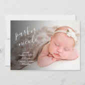 Chique Baby Fotocollage Geboorte Aankondiging (Voorkant)