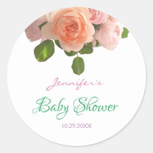 Chique Baby shower Handgeschreven Tekst Waterverf  Ronde Sticker