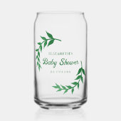 Chique Baby Shower met Groene Accenten Blikvorm Glas (Voorkant)